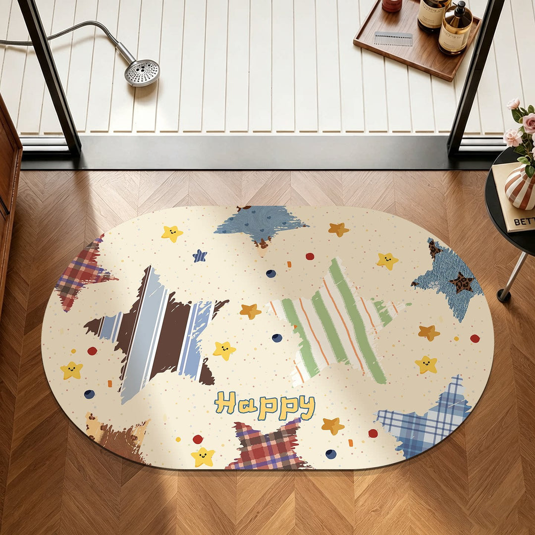 Playful Floral Printed Area Mat