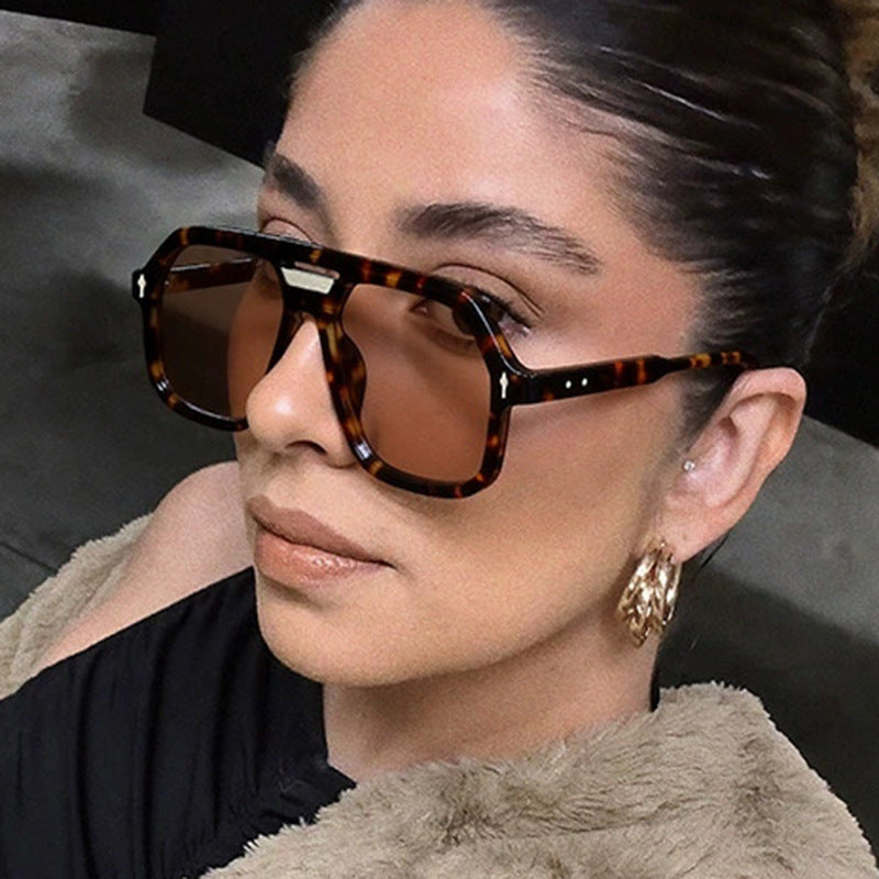 Women's oversized sunglasses with polygonal frame and UV protection Kalsten
