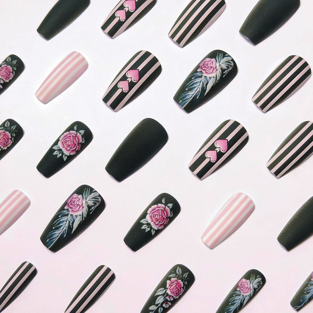 Romantic Floral Design Nail Art Kalsten