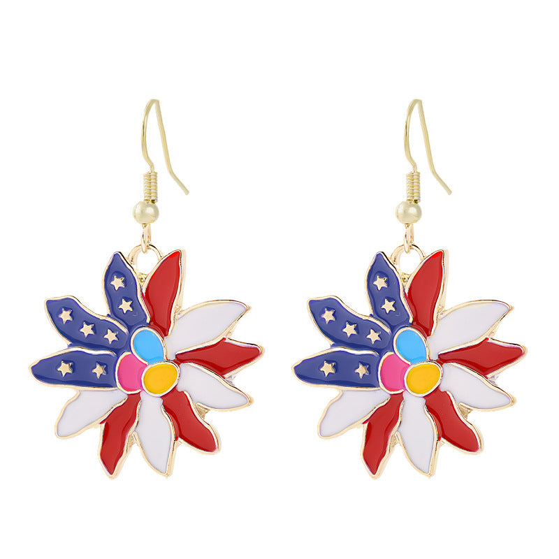 Women nan enamel horseshoe earrings with star motif and fishhook closure Kalsten