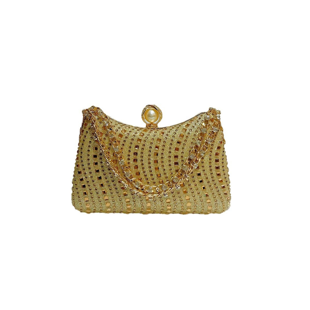 Pearl-Accented Beaded Evening Clutch