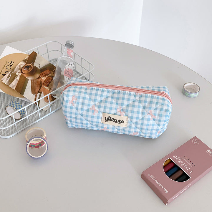 Quilted Cosmetic Pencil Case