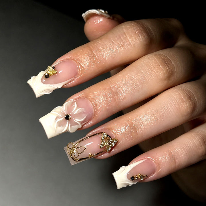 Artistic 3D Floral Press-On Nail Art Set kalsten