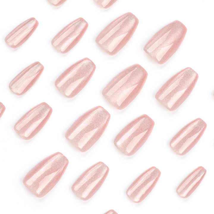 Glamorous artificial nails with glitter and ombre design Kalsten