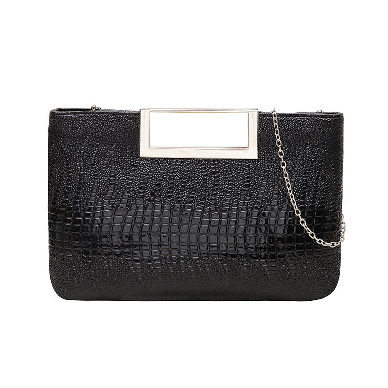 Elegant Croc-Embossed Evening Clutch