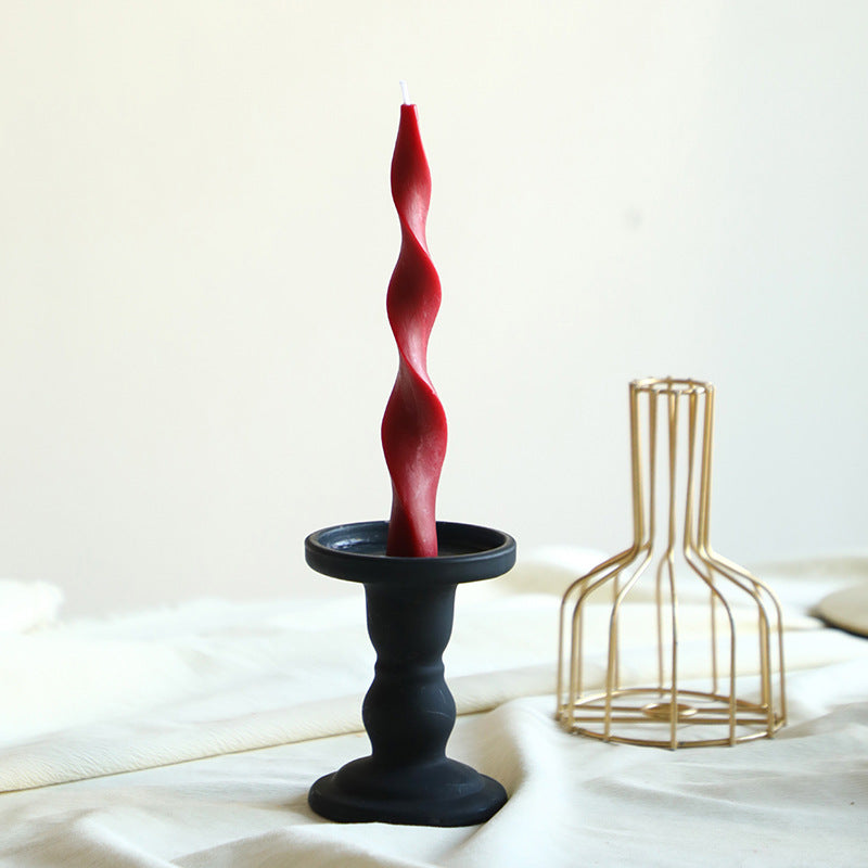Ribbed Stacked Sphere Decorative Scented Pillar Candle With Long Cotton Wick
