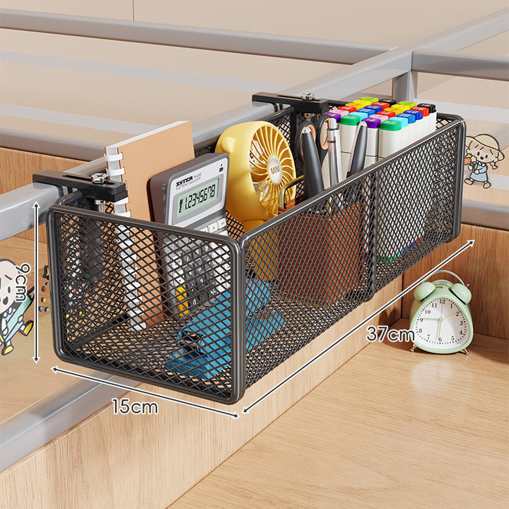 Clamp-On Cubicle Divider Hanging Mesh Desk Storage Basket
