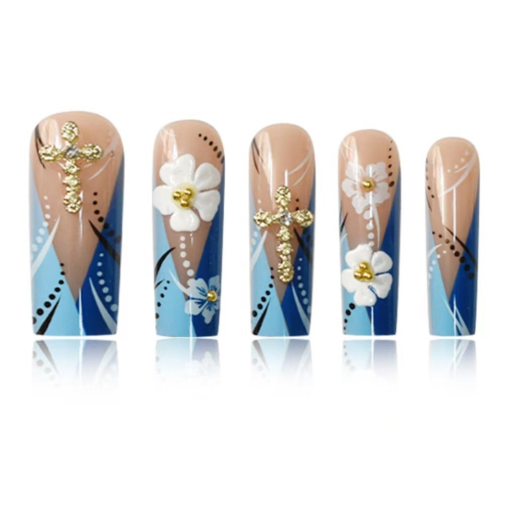 Decorative Floral Nail Art Extensions Kalsten