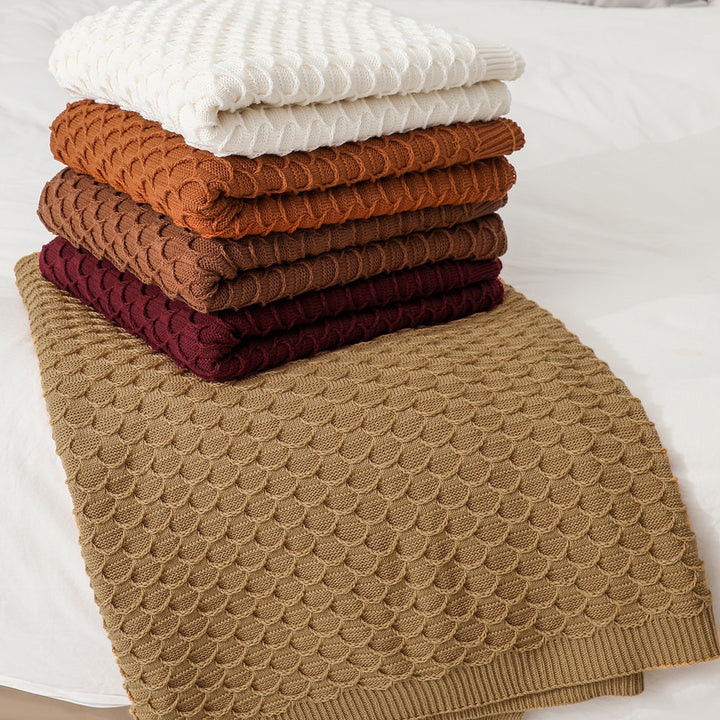 Textured Knit Throw Blanket
