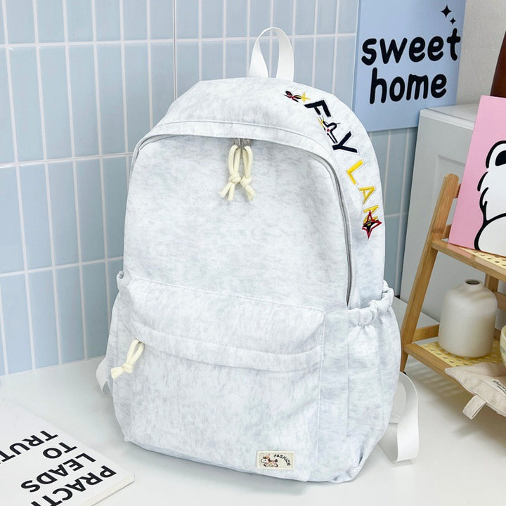 Casual Soft Fabric Backpack with Cute Charm Kalsten