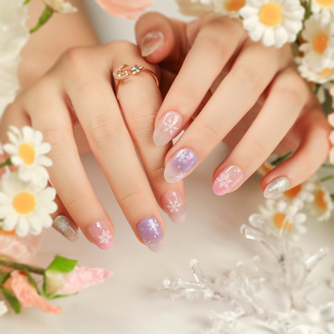 Artful Nail Extensions with Glitter and Rhinestone Embellishments Kalsten