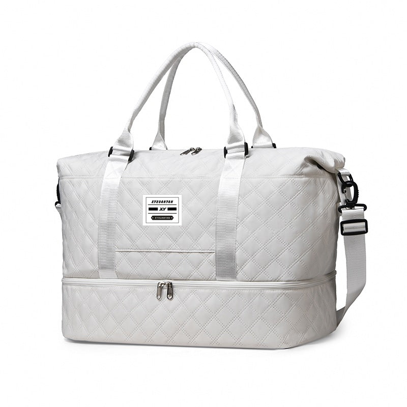 Multi-Pocket Quilted Travel Duffel Bag
