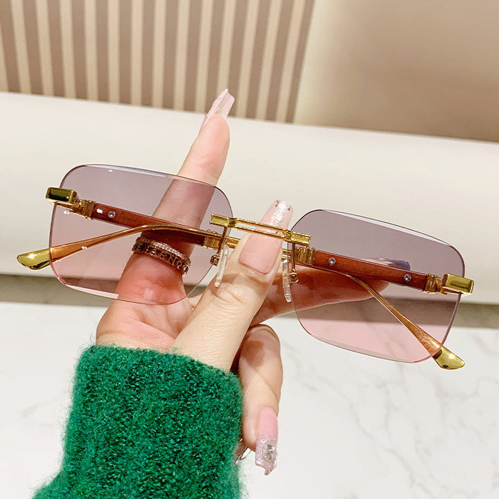 Women's fashionable rectangular sunglasses with elegant metal accent Kalsten
