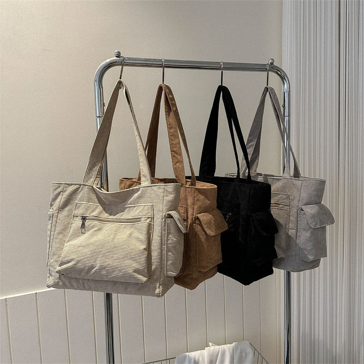 Corduroy Structured Tote Bag