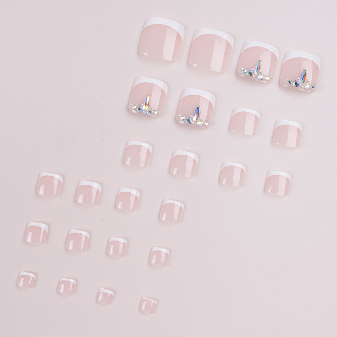 Elegant French Tip Pedicure Nail Art