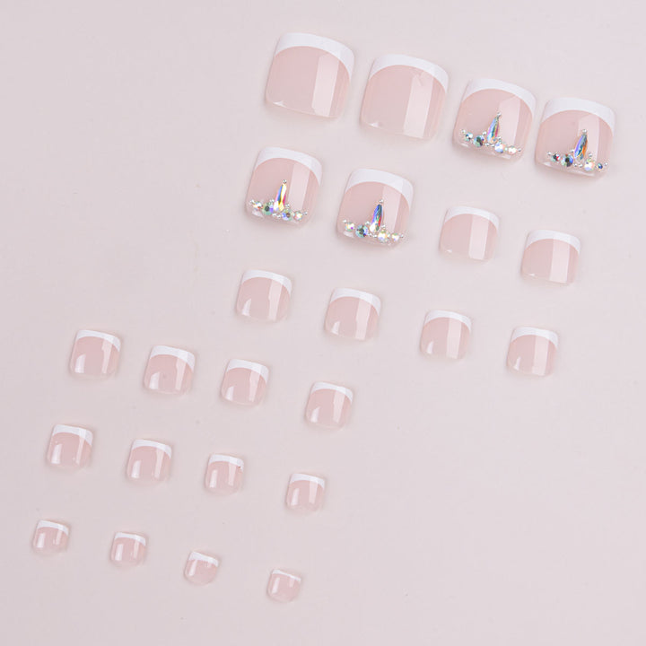 Elegant French Tip Pedicure Nail Art
