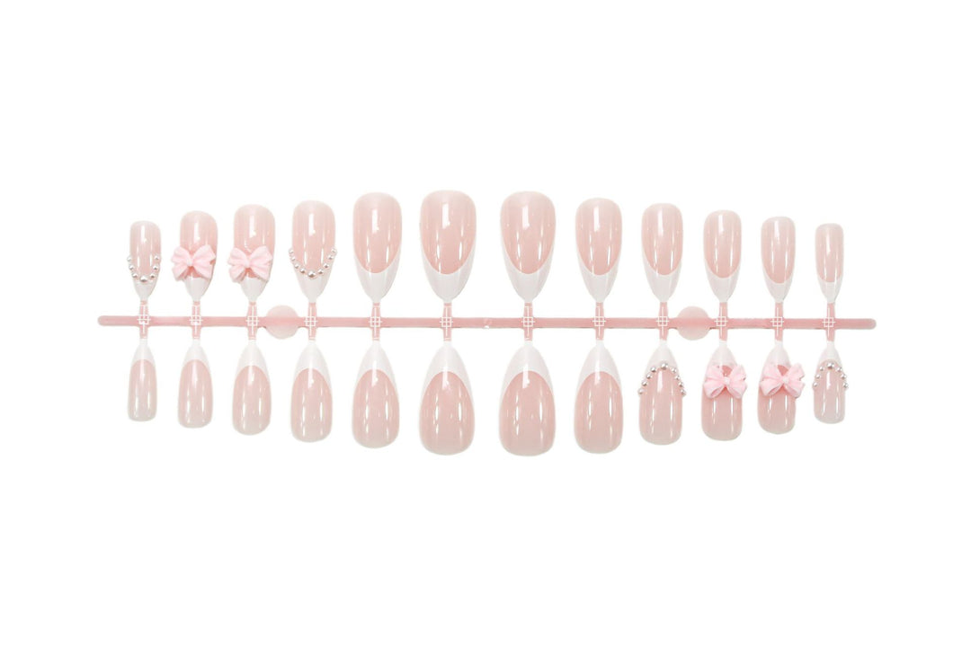Artificial nail set with elegant bow and pearl decorations Kalsten