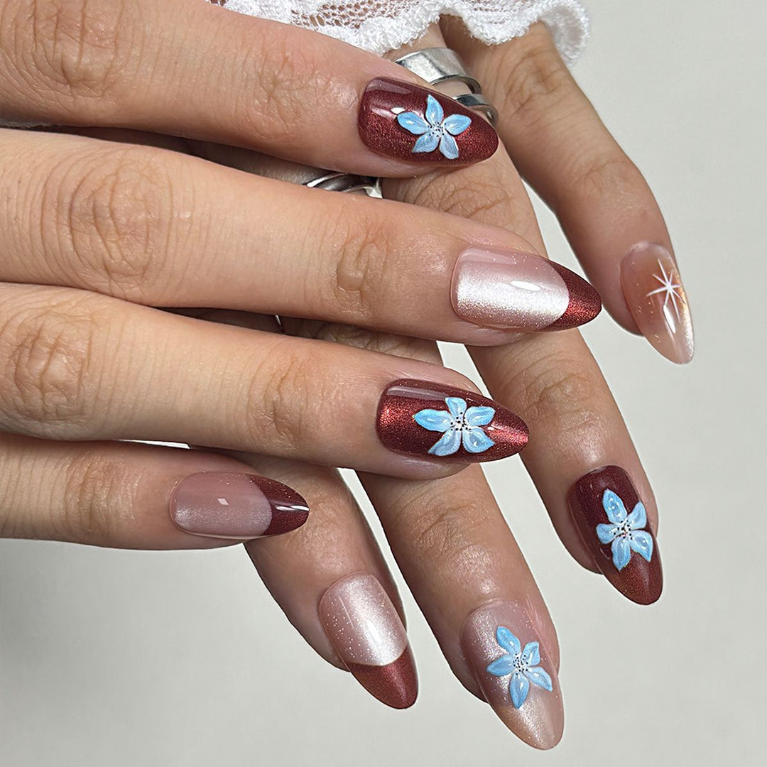 Elegant Floral Press-On Nail Set Kalsten