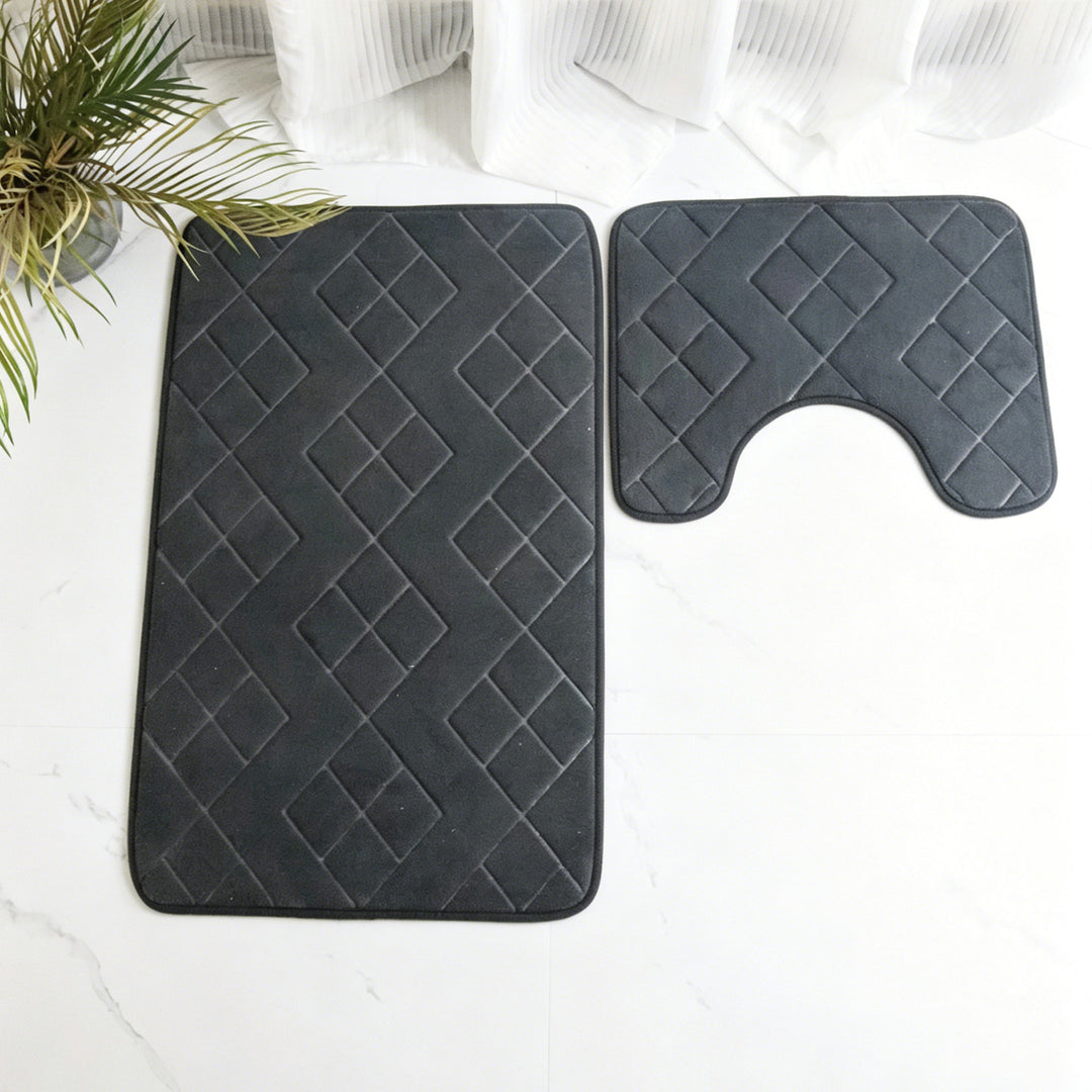 Luxurious Quilted Memory Foam Bath Mat Set Kalsten