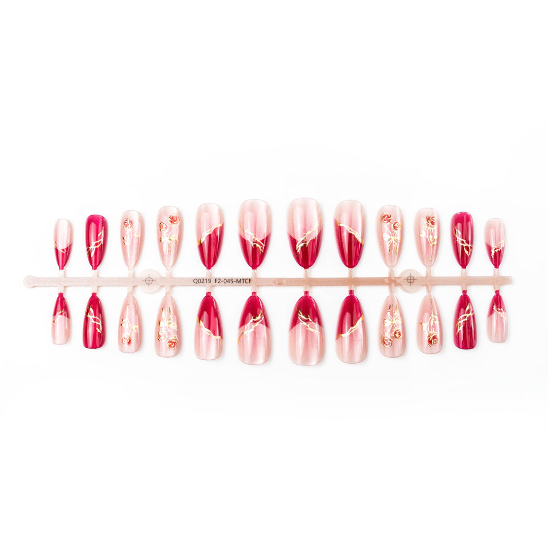 Elegant Floral Press-On Nail Art Kit