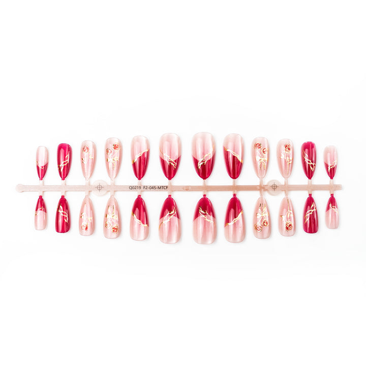 Elegant Floral Press-On Nail Art Kit
