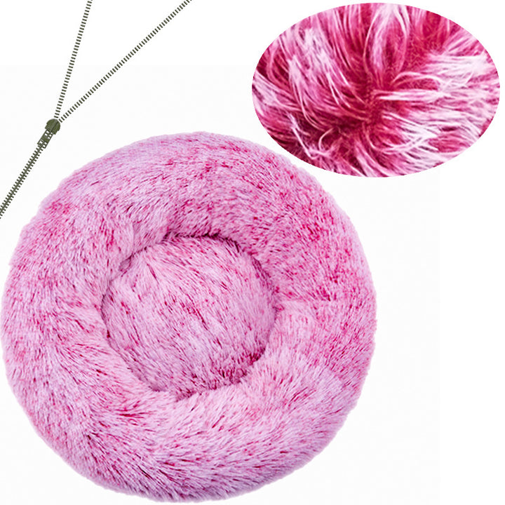 Cozy Round Plush Dog Bed