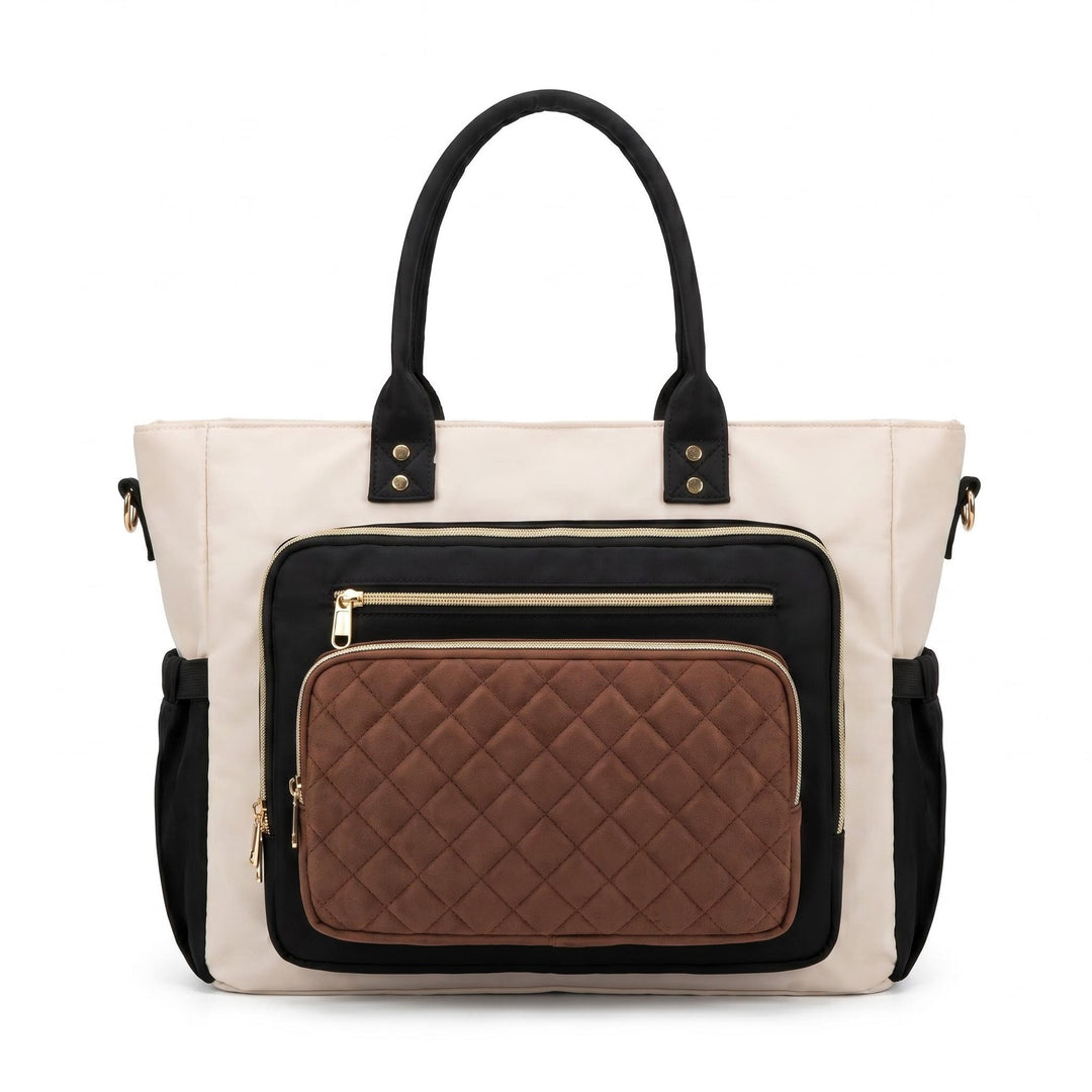 Tote bag with multiple compartments and expandable side pockets Kalsten