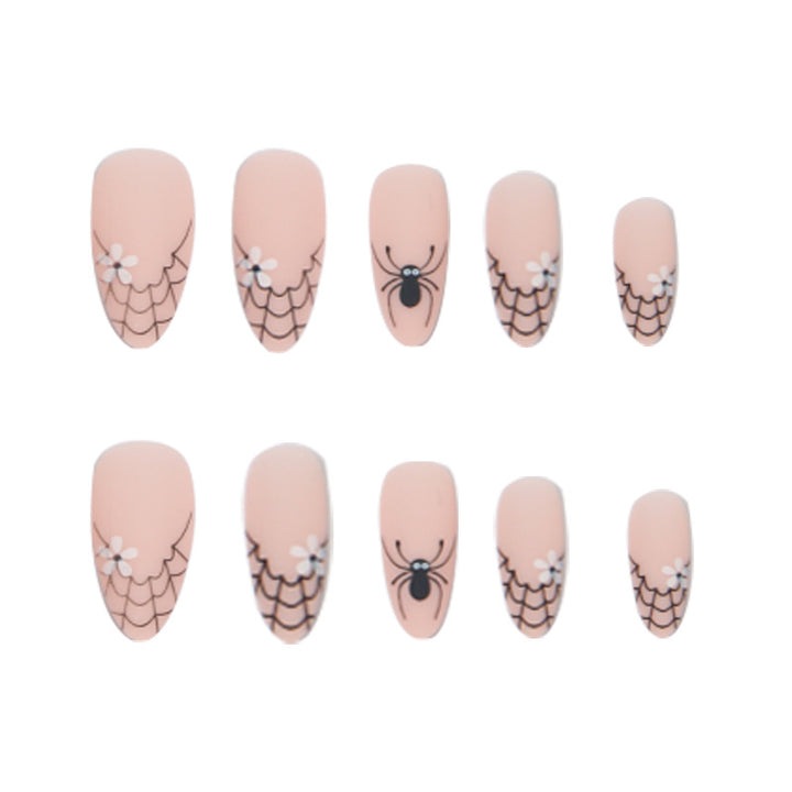 Creative artificial nails with spider web design Kalsten