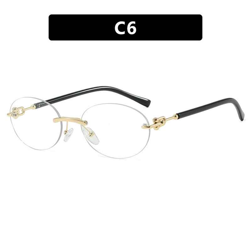 Women oval sunglasses with luxurious metal frame and mirrored lenses Kalsten