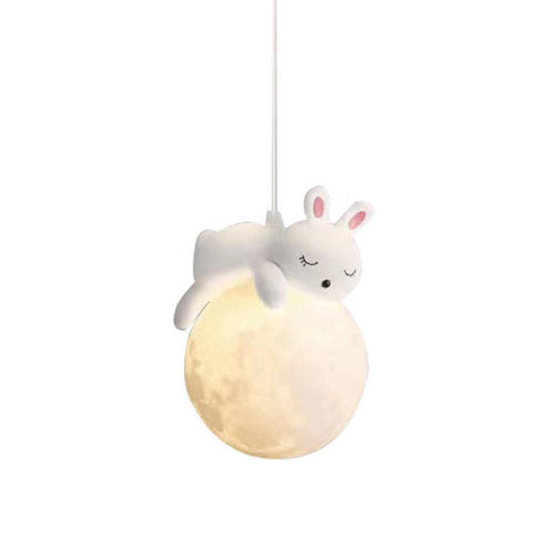 Hanging Moon and Rabbit Pendant Light