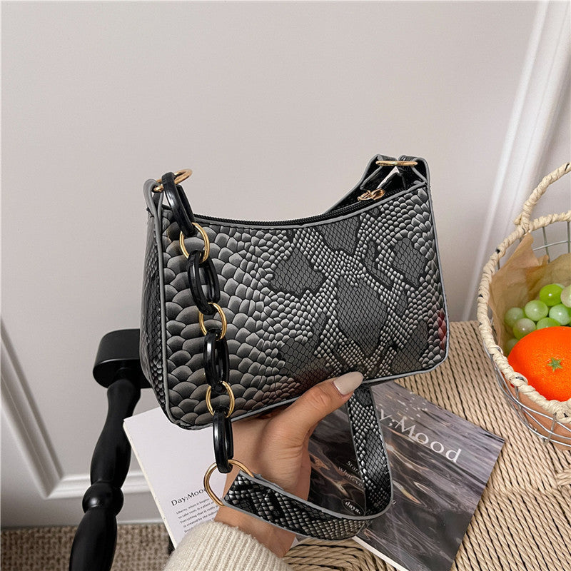 Stylish Textured Snakeskin Effect Handbag Kalsten