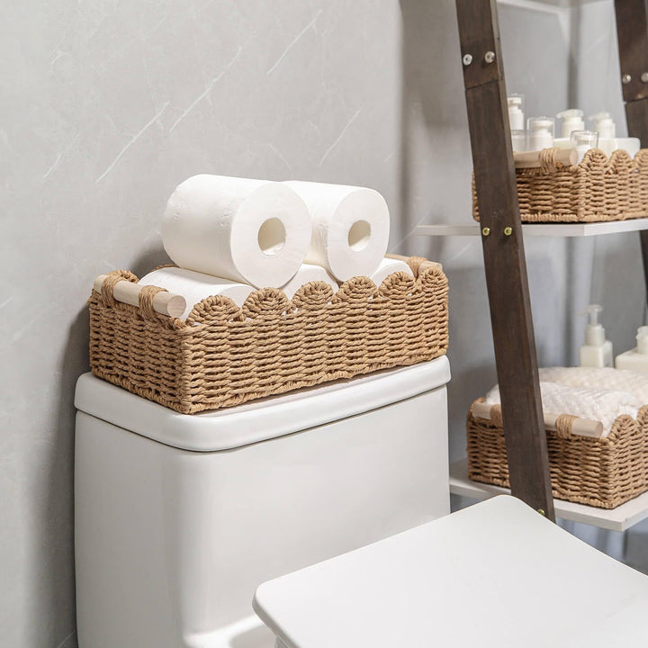 Decorative Woven Storage Basket with Scalloped Edge Kalsten 1790220477