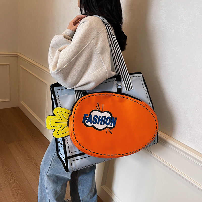 Creative Graphic Print Tote Bag