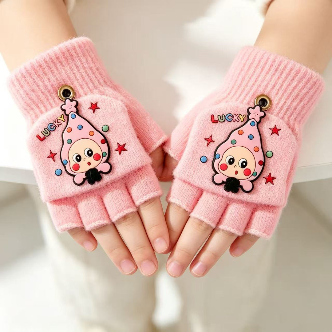 Playful Cartoon Fingerless Gloves Kalsten