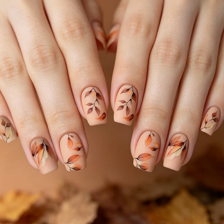 Artistic Fall Leaves Nail Art Kalsten