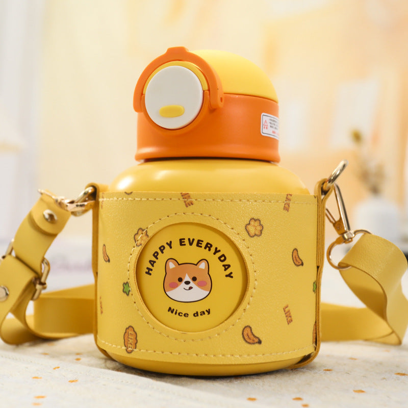 Women’s insulated drinking bottle with playful animal design and practical carrying bag Kalsten