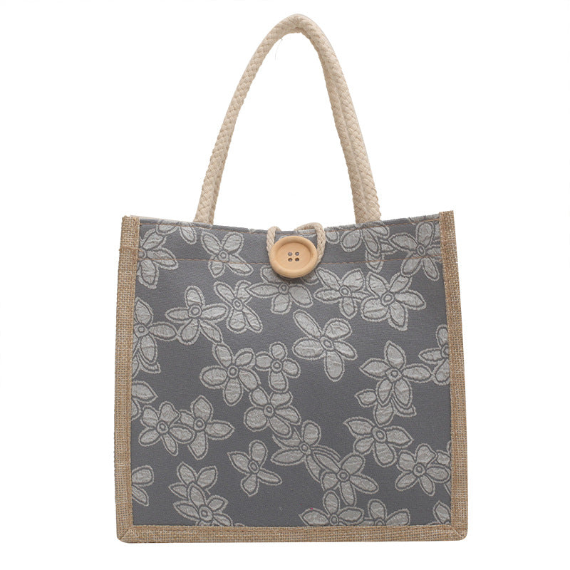 Elegant Floral Embroidered Tote