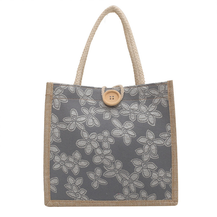 Elegant Floral Embroidered Tote