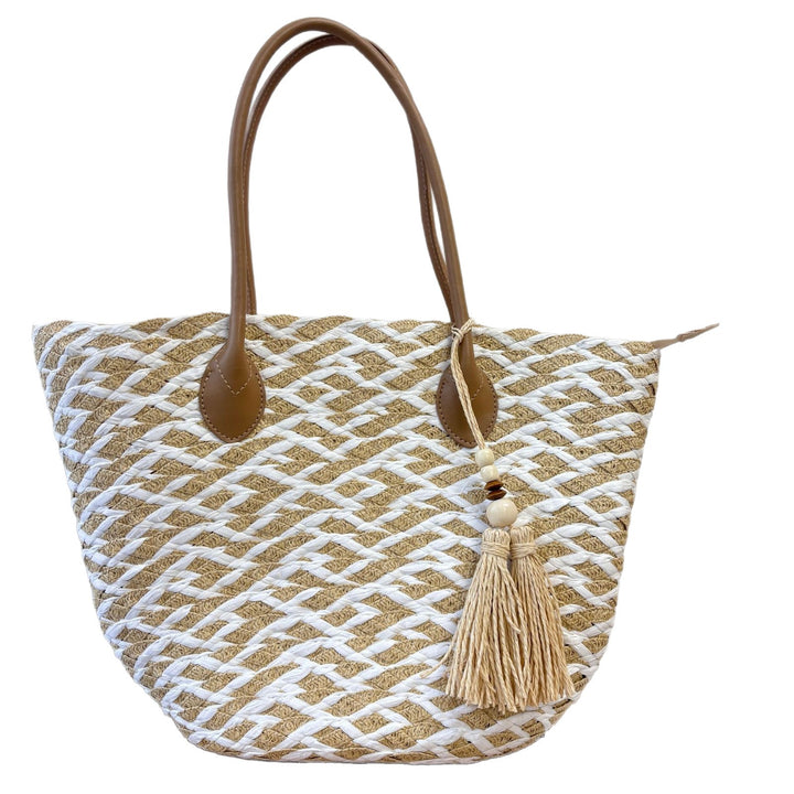 Handcrafted beach bag with elegant woven pattern Kalsten