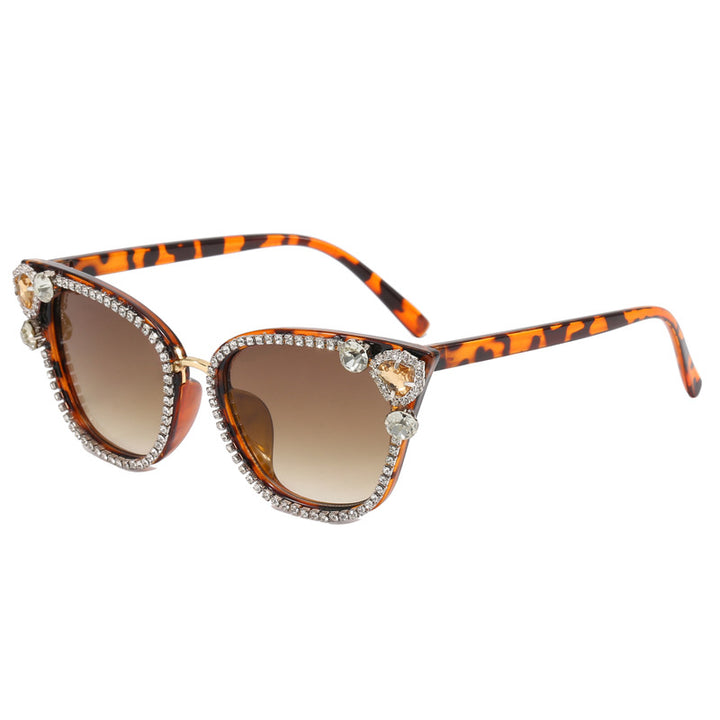 Women's Cat Eye Sunglasses with Sparkling Crystal Decorations Kalsten