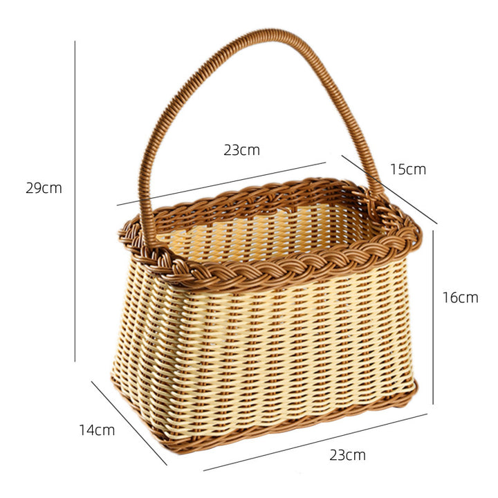 Unisex basket with ergonomic handle and natural basket weave Kalsten