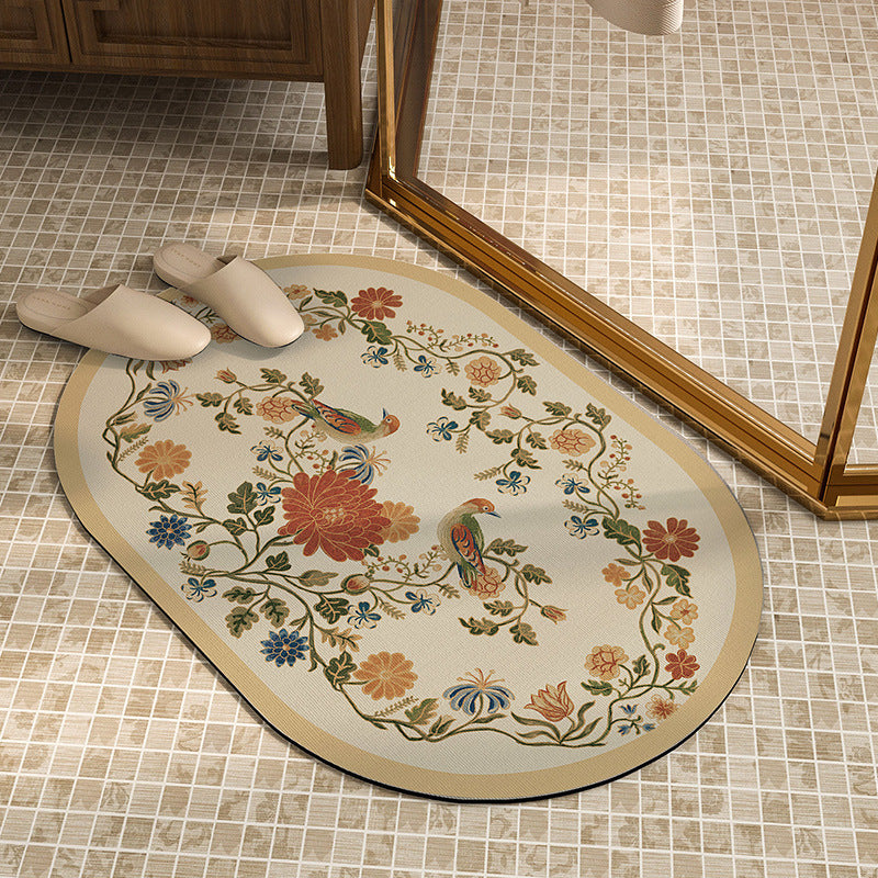 Ornate Floral Shower Mat Kalsten