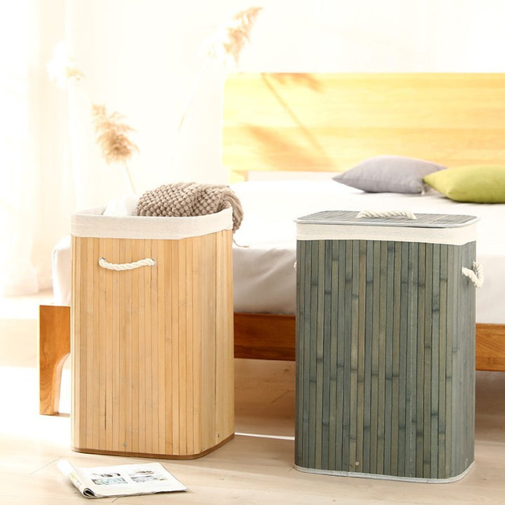 Laundry basket made of natural bamboo by Kalsten