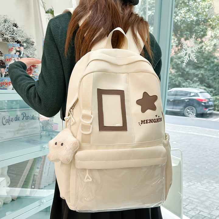 Cozy Plush Star-Embellished Backpack Kalsten