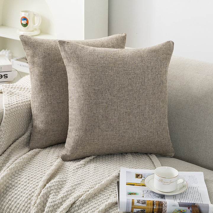 Square Textured Linen Cushion Cover With Hidden Zipper And Removable Insert Support