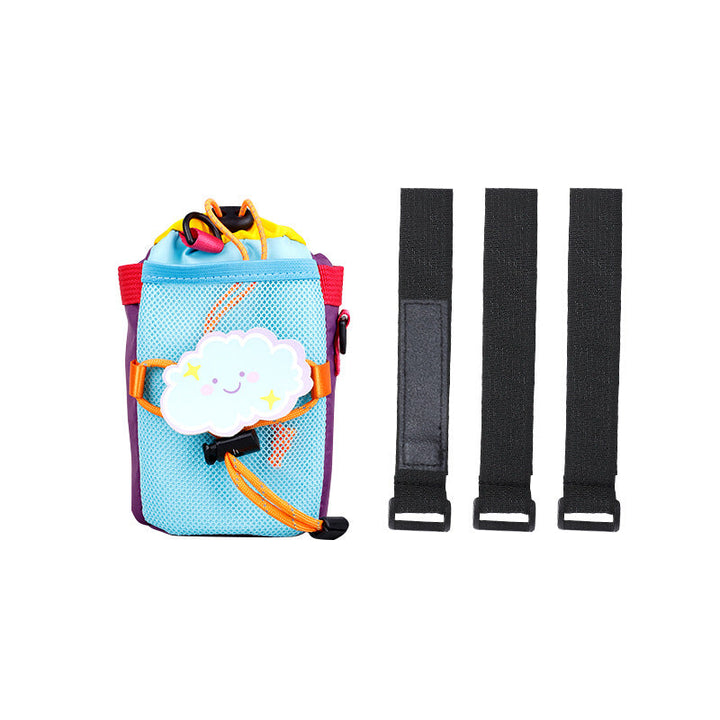 insulated kids water bottle carrier with drawstring closure and three universal attachment straps Kalsten
