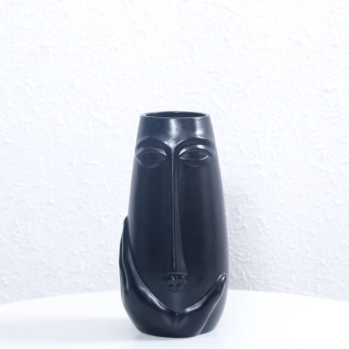 Artistic Face-Shaped Ceramic Vase Kalsten