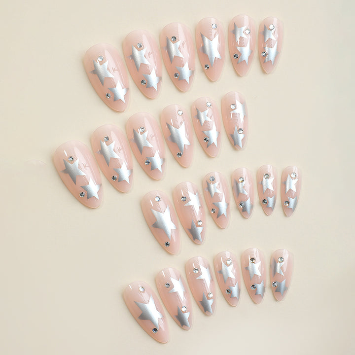 Acrylic nail set with glamorous star accents Kalsten