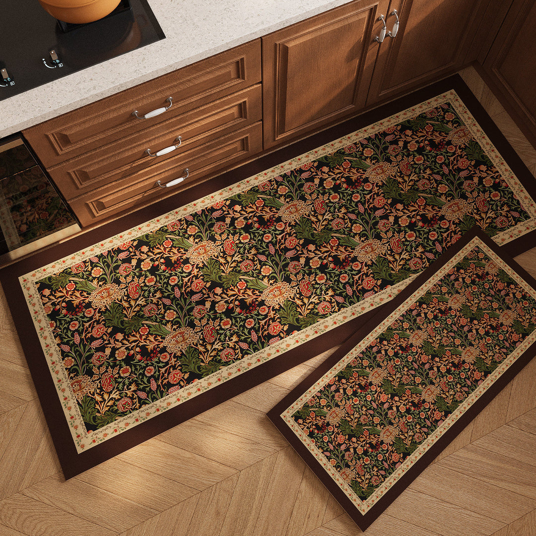 Vintage Tile Pattern Kitchen Mat
