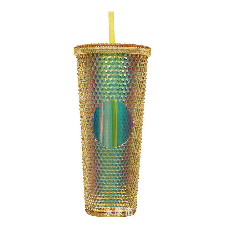 Ladies High-Quality Glitter Drinking Cup with Leak-Proof Lid and Integrated Straw Kalsten